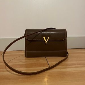 Vintage Valentino Les Sacs Brown Leather Cross Body